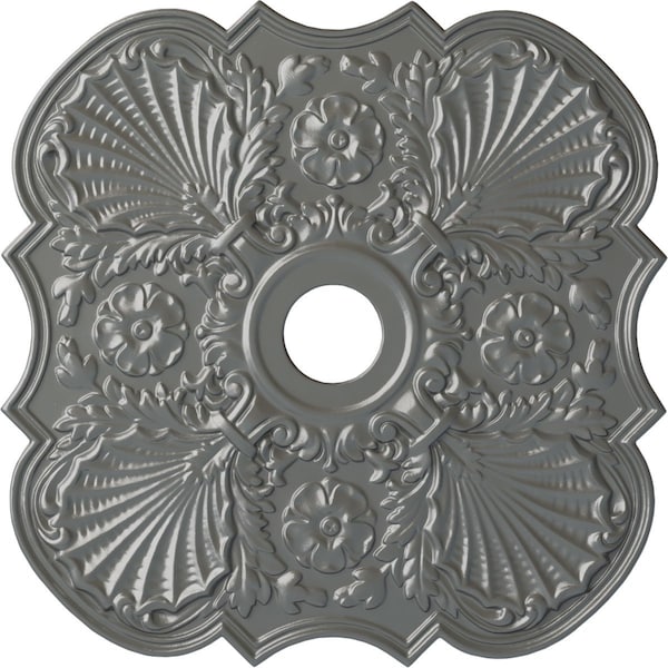 Ekena Millwork Flower Ceiling Medallion (Fits Canopies up to 6 1/4"), 29"OD x 3 5/8"ID x 1 3/8"P, Silver CM29FWSLS - main